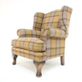 Contrast Upholstery Huxley Chair in Plaid Autumn Gold
